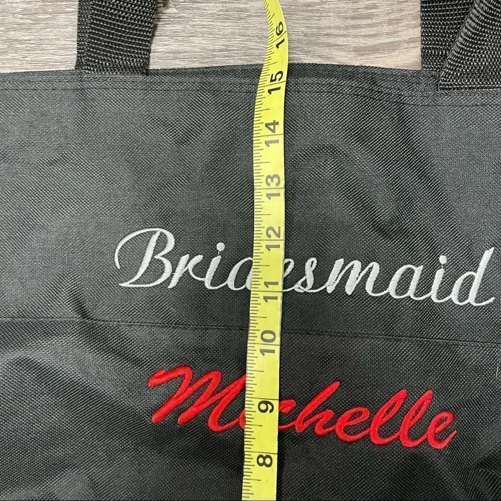 Toppers Bridesmaid Michelle Black Red and White Tote Bag